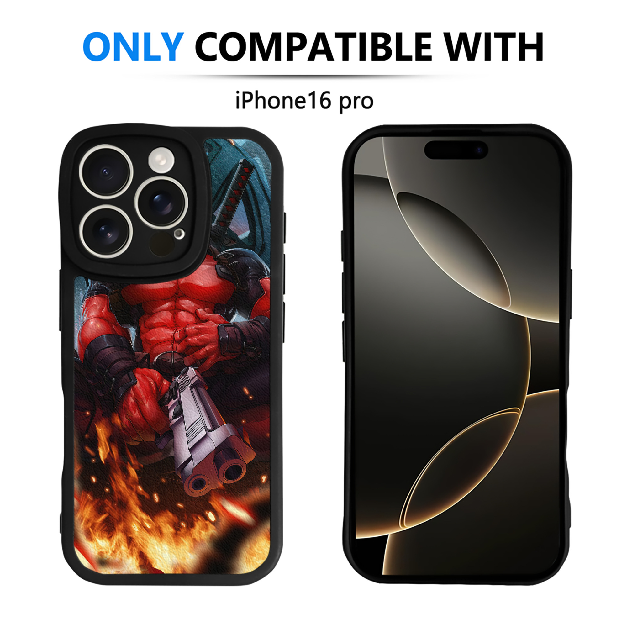 （画像用） Deadpool デッドプール 【iPhone 16シリーズ対応】シリコンスマホケース（レザー調） 材質：シリコン